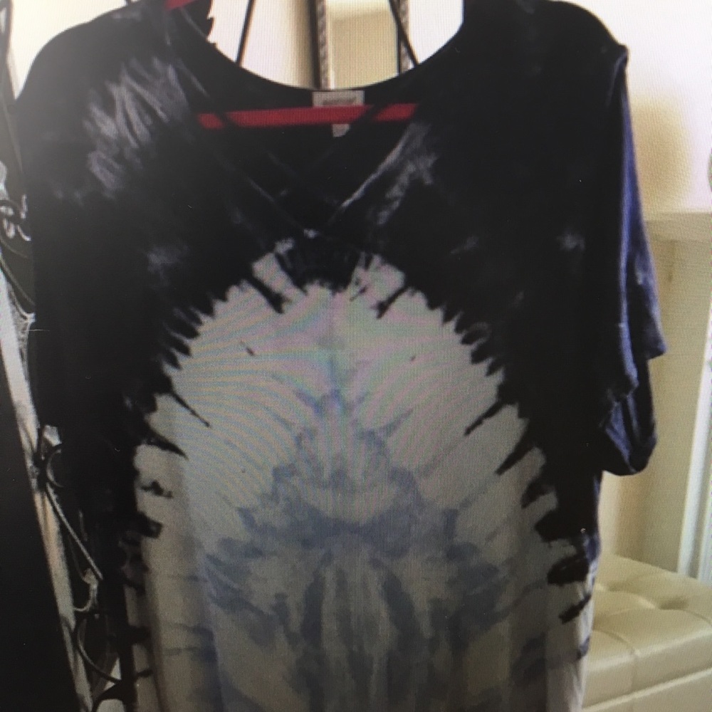 Plus size powdered tie dyed shirt